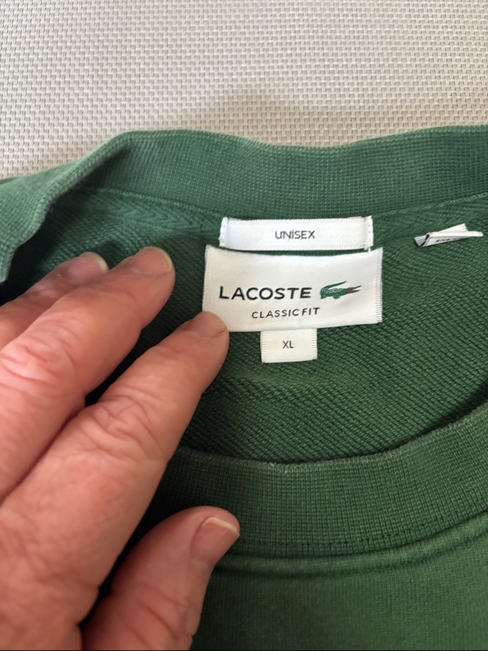 Lacoste Men's Logo Crewneck classic fit sweatshirt sz XL- Forest Green - Picture 2 of 10